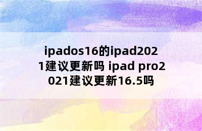 ipados16的ipad2021建议更新吗 ipad pro2021建议更新16.5吗